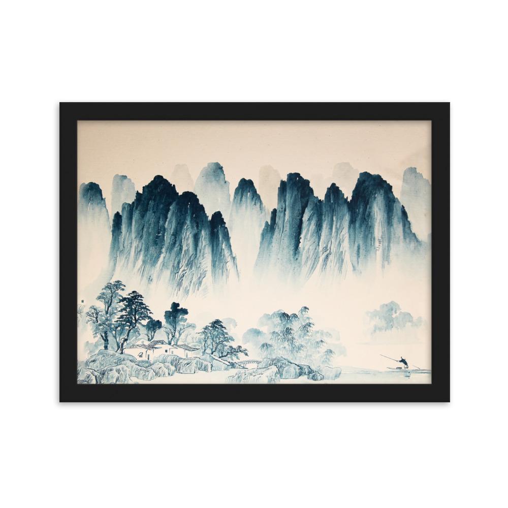 Die Berge Asiens - Poster im Rahmen Kuratoren von artlia Schwarz / 30×40 cm artlia