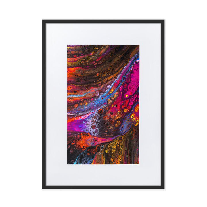 Fractal Abstract 01 - Poster im Rahmen mit Passepartout Alexandru Antoci Schwarz / 50×70 cm artlia