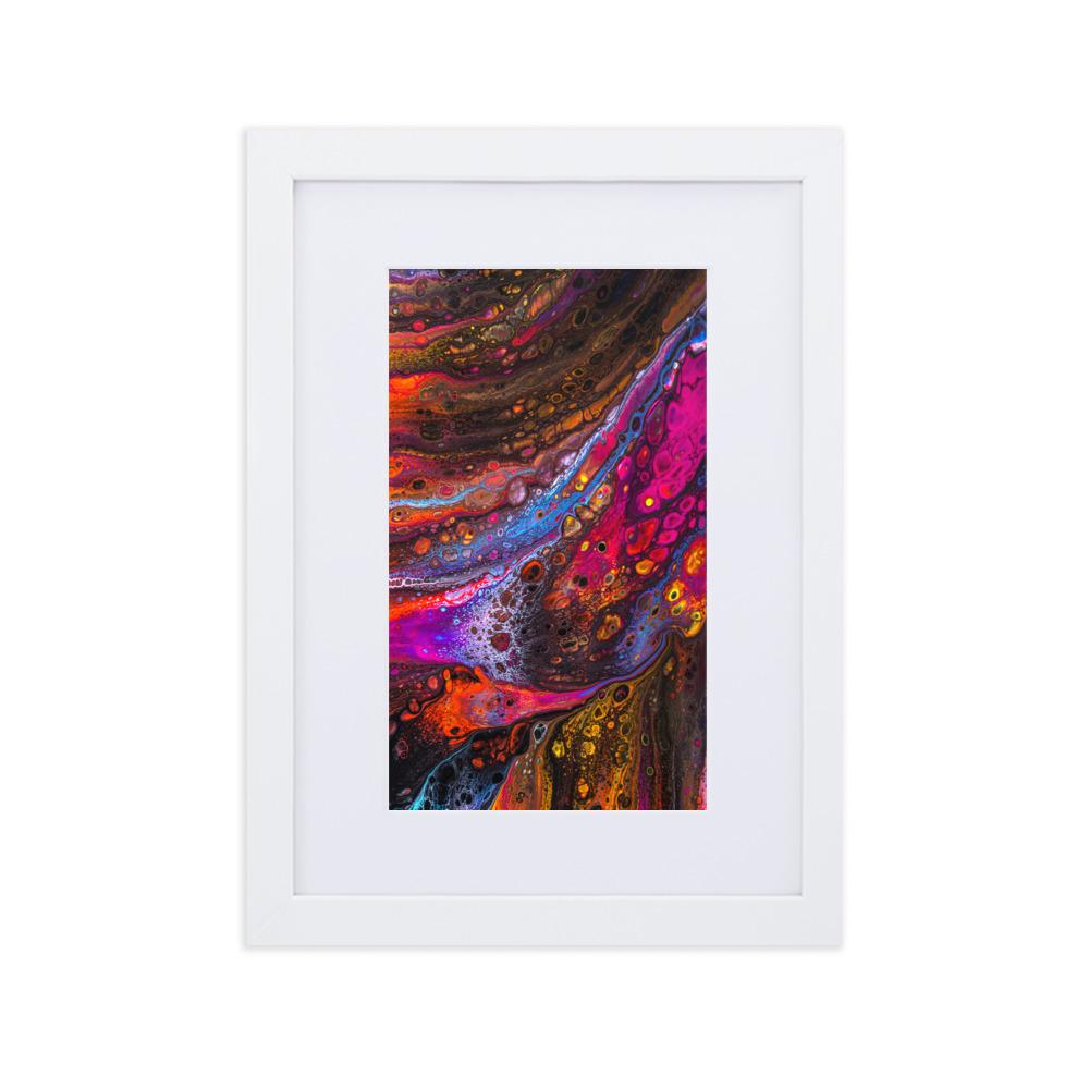 Fractal Abstract 01 - Poster im Rahmen mit Passepartout artlia Weiß / 21×30 cm artlia