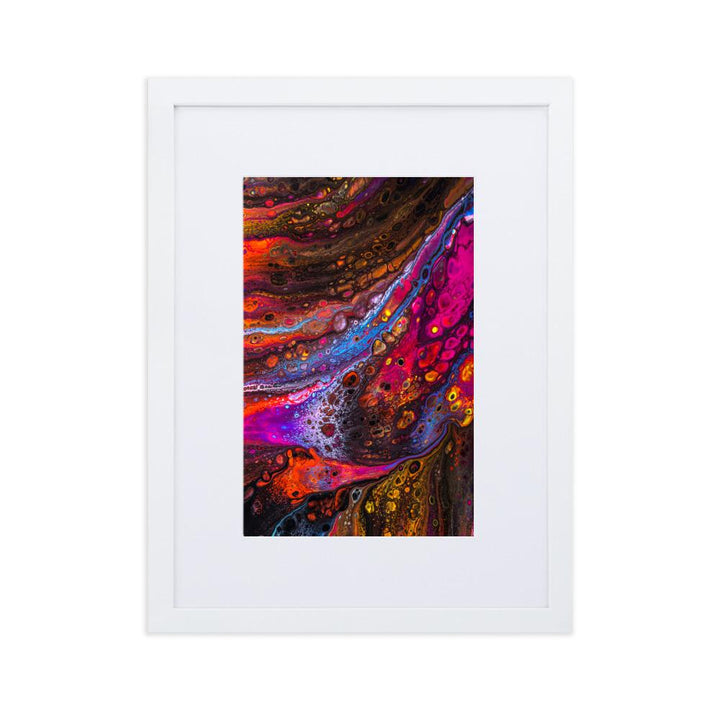 Fractal Abstract 01 - Poster im Rahmen mit Passepartout artlia Weiß / 30×40 cm artlia