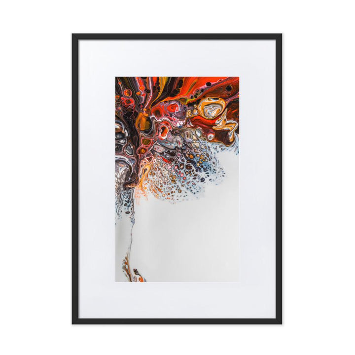 Fractal Abstract 03 - Poster im Rahmen mit Passepartout Alexandru Antoci Schwarz / 50×70 cm artlia