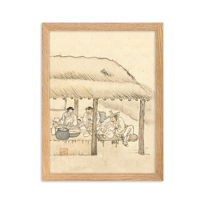 Gasthaus, Kim Hong-do - Poster im Rahmen Hong-do Kim Oak / 30×40 cm artlia