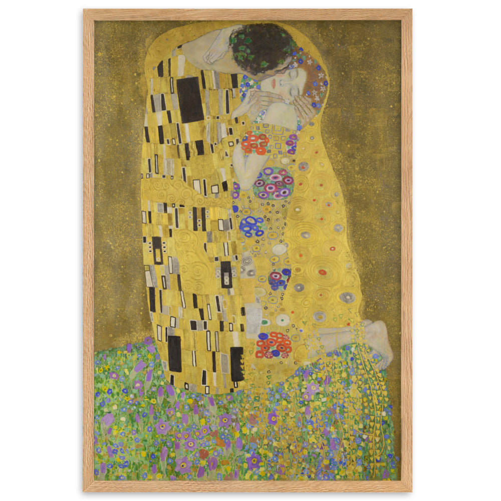 Gustav Klimt, Der Kuss - Poster im Rahmen Gustav Klimt Oak / 61×91 cm artlia