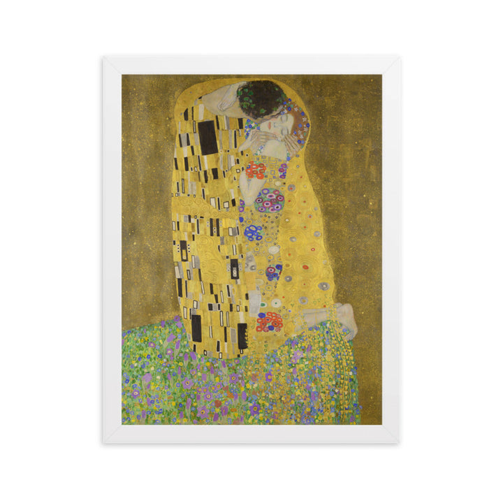 Gustav Klimt, Der Kuss - Poster im Rahmen Gustav Klimt Weiß / 30×40 cm artlia