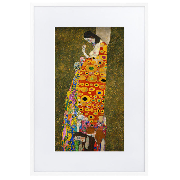 Gustav Klimt, Hope II - Poster im Rahmen mit Passepartout Gustav Klimt Weiß / 61×91 cm artlia