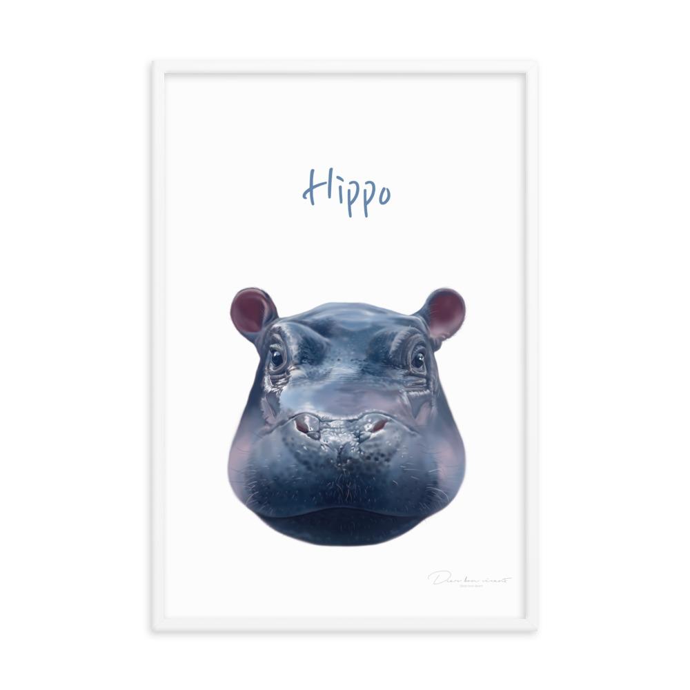 Hippo - Tier Poster für Kinder dear.bon.vivant artlia