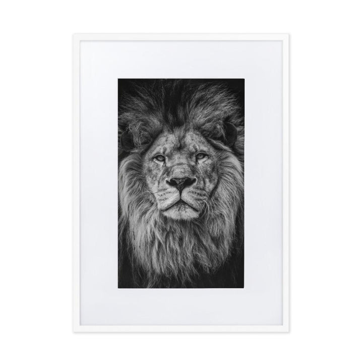 Loewe Lion - Poster im Rahmen mit Passepartout artlia Weiß / 50×70 cm artlia