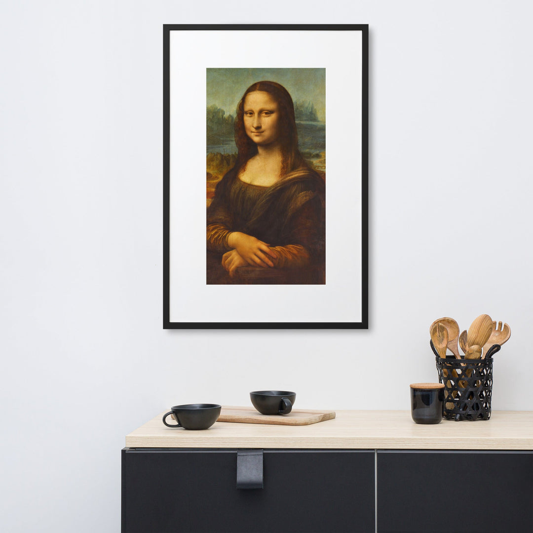 Mona Lisa - Poster im Rahmen mit Passepartout Leonardo da Vinci artlia