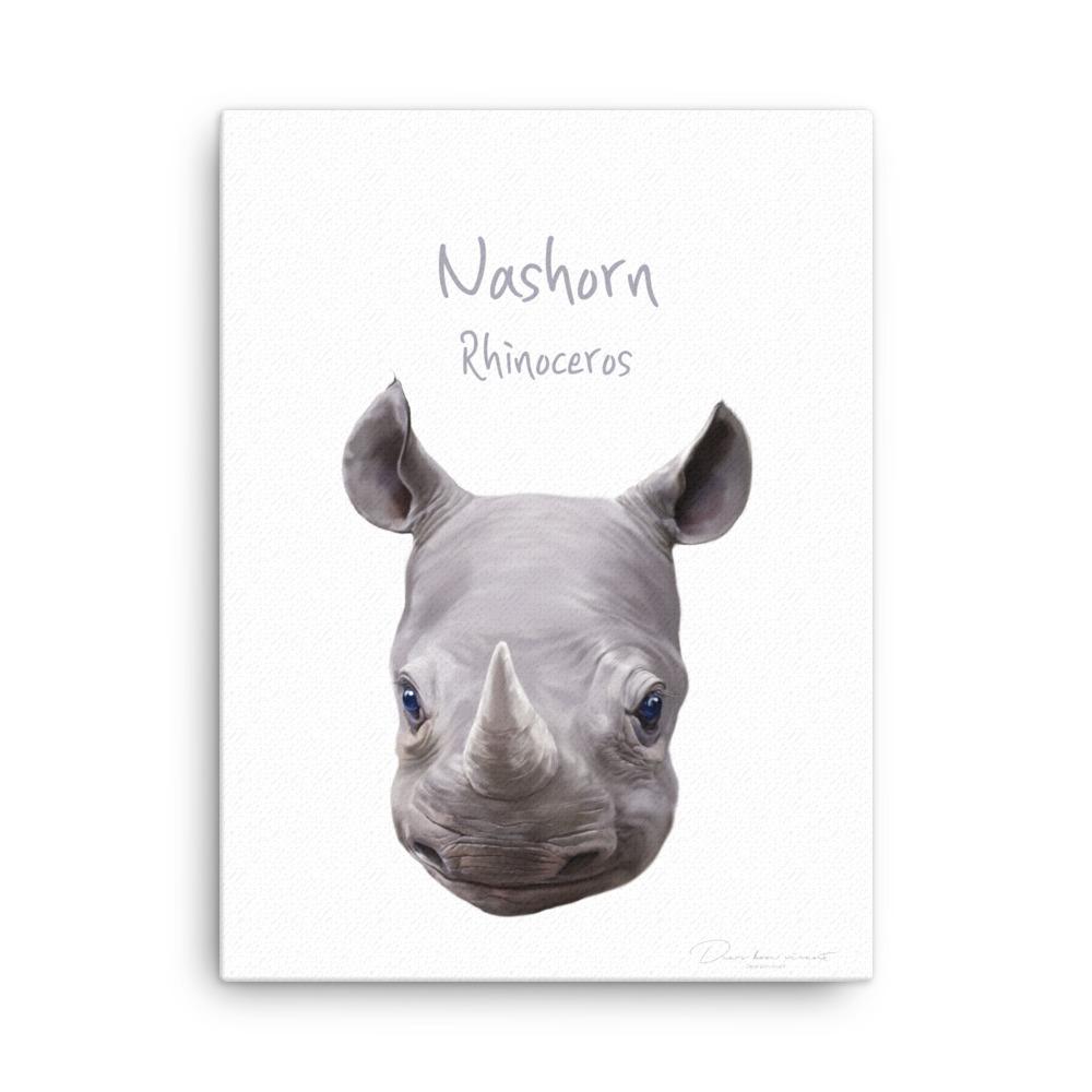 Nashorn - Leinwand dear.bon.vivant 30x41 cm artlia