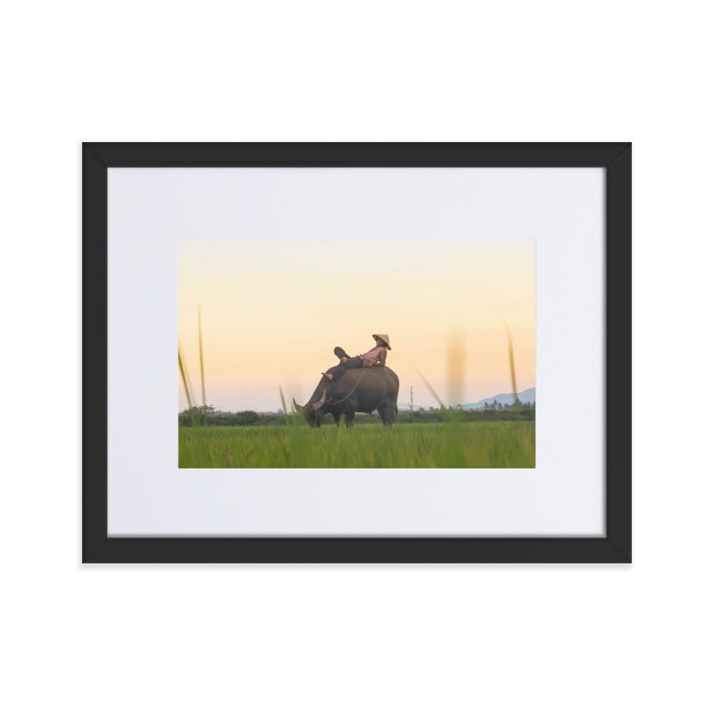 Peaceful Evening - Poster im Rahmen mit Passepartout artlia Schwarz / 30×40 cm artlia