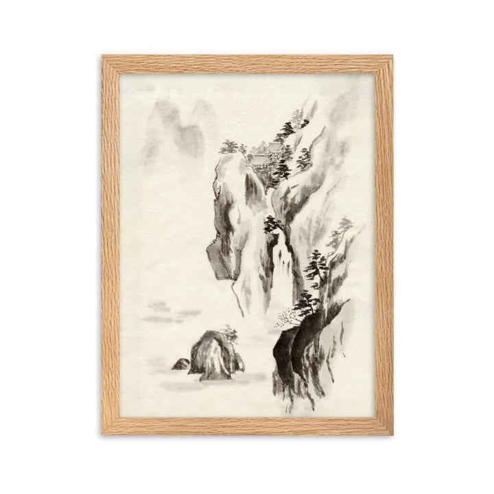 Temple in the Cliff Tempel im Felsen - Poster im Rahmen artlia Oak / 30×40 cm artlia