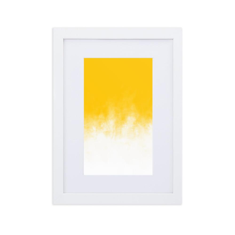 Yellow Gradient - Poster im Rahmen mit Passepartout artlia Weiß / 21×30 cm artlia